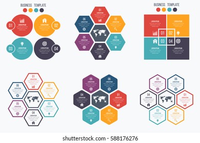 Set with infographics. Data and information visualization. Template. Stock vector