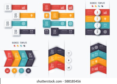 Set with infographics. Data and information visualization. Template. Stock vector