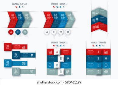 Set with infographics. Data and information visualization. Template. Stock vector