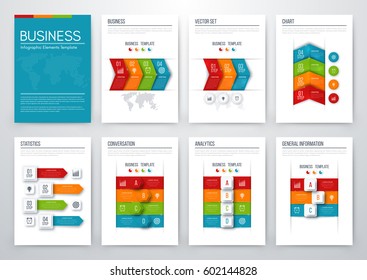 Set with infographics. Data and information visualization. Template. Stock vector