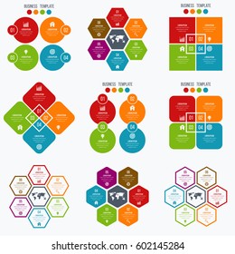 Set with infographics. Data and information visualization. Template. Stock vector