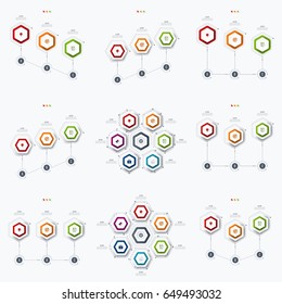 Set with infographics. Data and information visualization. Template. Stock vector