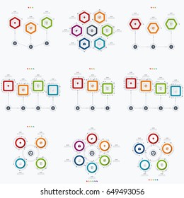 Set with infographics. Data and information visualization. Template. Stock vector