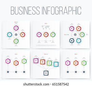 Set with infographics. Data and information visualization. Template. Stock vector