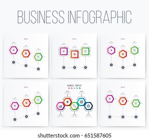 Set with infographics. Data and information visualization. Template. Stock vector