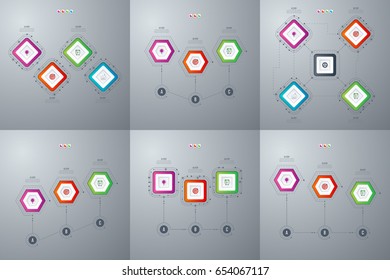 Set with infographics. Data and information visualization. Template. Stock vector