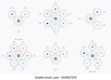 Set with infographics. Data and information visualization. Template. Stock vector