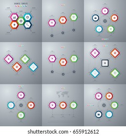 Set with infographics. Data and information visualization. Template. Stock vector