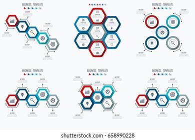 Set with infographics. Data and information visualization. Template. Stock vector
