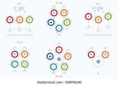 Set with infographics. Data and information visualization. Template. Stock vector