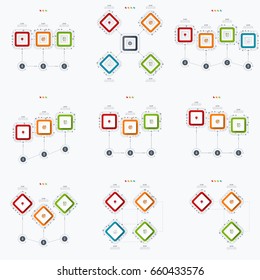Set with infographics. Data and information visualization. Template. Stock vector
