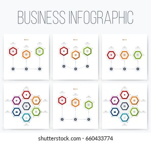 Set with infographics. Data and information visualization. Template. Stock vector