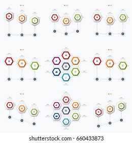 Set with infographics. Data and information visualization. Template. Stock vector