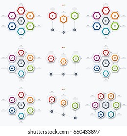 Set with infographics. Data and information visualization. Template. Stock vector