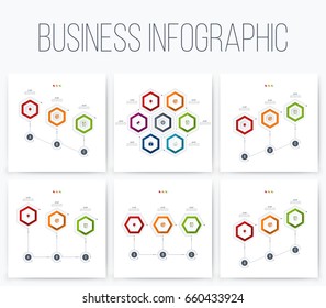 Set with infographics. Data and information visualization. Template. Stock vector