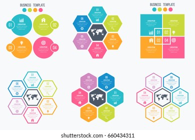 Set with infographics. Data and information visualization. Template. Stock vector