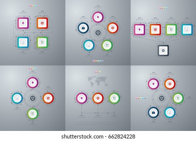 Set with infographics. Data and information visualization. Template. Stock vector