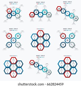 Set with infographics. Data and information visualization. Template. Stock vector