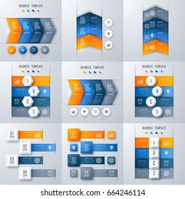 Set with infographics. Data and information visualization. Template. Stock vector