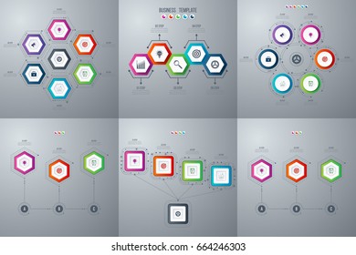 Set with infographics. Data and information visualization. Template. Stock vector
