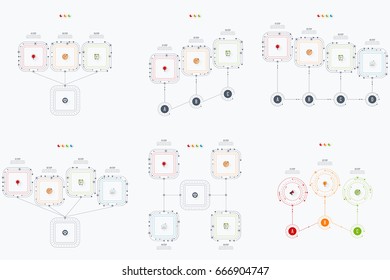 Set with infographics. Data and information visualization. Template. Stock vector
