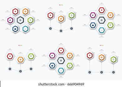 Set with infographics. Data and information visualization. Template. Stock vector