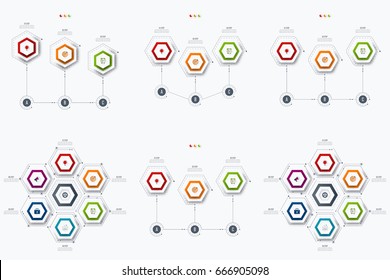 Set with infographics. Data and information visualization. Template. Stock vector