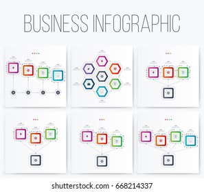 Set with infographics. Data and information visualization. Template. Stock vector
