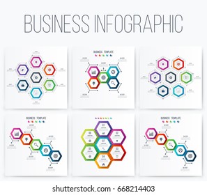 Set with infographics. Data and information visualization. Template. Stock vector