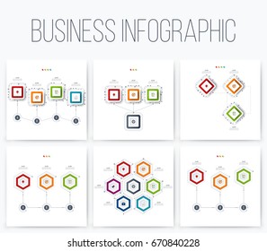 Set with infographics. Data and information visualization. Template. Stock vector