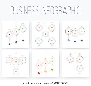 Set with infographics. Data and information visualization. Template. Stock vector
