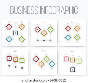Set with infographics. Data and information visualization. Template. Stock vector