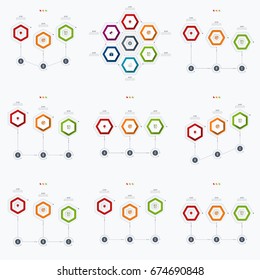 Set with infographics. Data and information visualization. Template. Stock vector