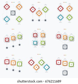 Set with infographics. Data and information visualization. Template. Stock vector