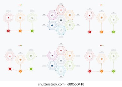 Set with infographics. Data and information visualization. Template. Stock vector