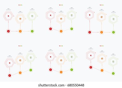 Set with infographics. Data and information visualization. Template. Stock vector