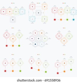 Set with infographics. Data and information visualization. Template. Stock vector