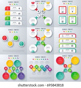 Set with infographics. Data and information visualization. Template. Stock vector