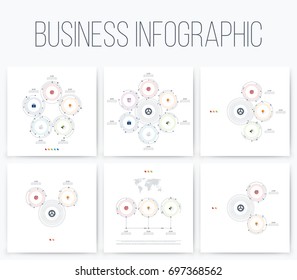 Set with infographics. Data and information visualization. Template. Stock vector