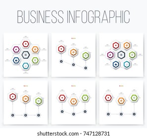 Set with infographics. Data and information visualization. Template. Stock vector. Dynamic infographics stylish geometric. element for design business invitations, gift cards, flyers and brochures