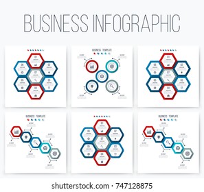 Set with infographics. Data and information visualization. Template. Stock vector. Dynamic infographics stylish geometric. element for design business invitations, gift cards, flyers and brochures