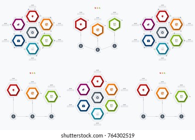 Set with infographics. Data and information visualization. Template. Stock vector. Dynamic infographics stylish geometric. element for design business invitations, gift cards, flyers and brochures
