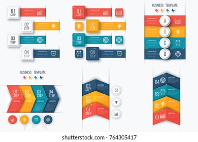 Set with infographics. Data and information visualization. Template. Stock vector. Dynamic infographics stylish geometric. element for design business invitations, gift cards, flyers and brochures