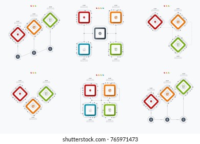 Set with infographics. Data and information visualization. Template. Stock vector. Dynamic infographics stylish geometric. element for design business invitations, gift cards, flyers and brochures