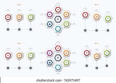 Set with infographics. Data and information visualization. Template. Stock vector. Dynamic infographics stylish geometric. element for design business invitations, gift cards, flyers and brochures