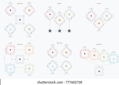 Set with infographics. Data and information visualization. Template. Stock vector. Dynamic infographics stylish geometric. element for design business invitations, gift cards, flyers and brochures