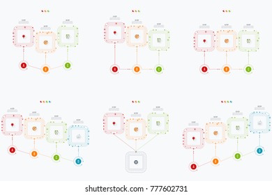 Set with infographics. Data and information visualization. Template. Stock vector. Dynamic infographics stylish geometric. element for design business invitations, gift cards, flyers and brochures
