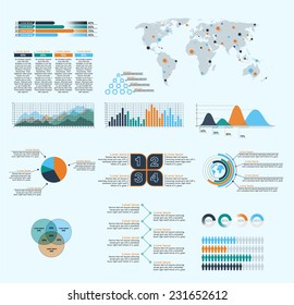 Set of infographics design elements. Vector illustration of business infographics.