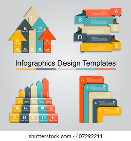 Set of infographics design template with place for your data. Vector illustration.