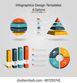 Set of infographics design template with place for your data. Vector illustration.